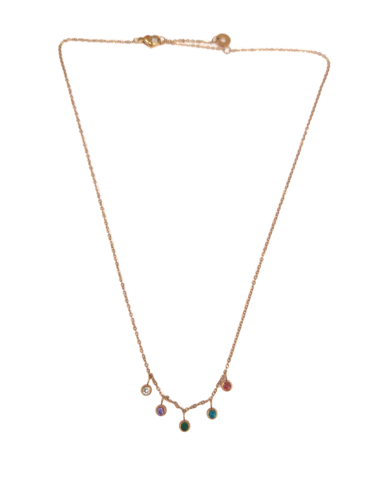 Shea Multi Crystal Necklace (Rose gold)