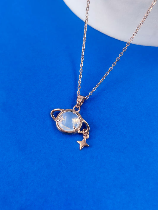 Star Planet Necklace (rose gold)