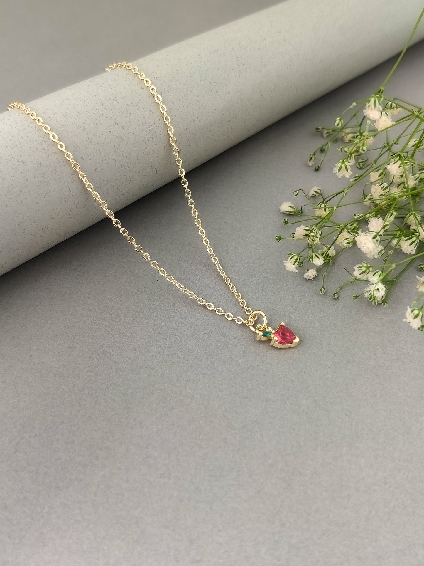 Strawberry Drop Necklace