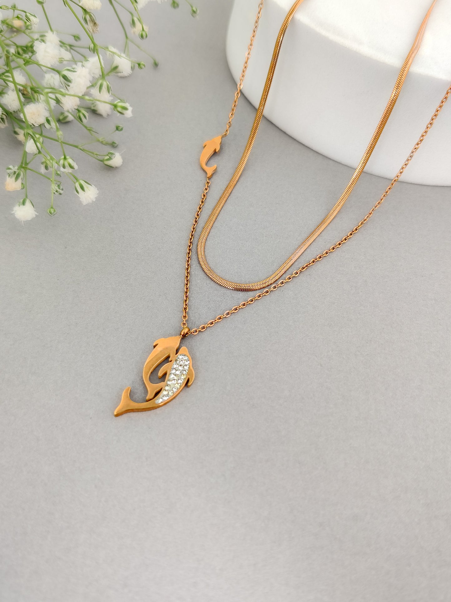 Two layer Dolphine Necklace