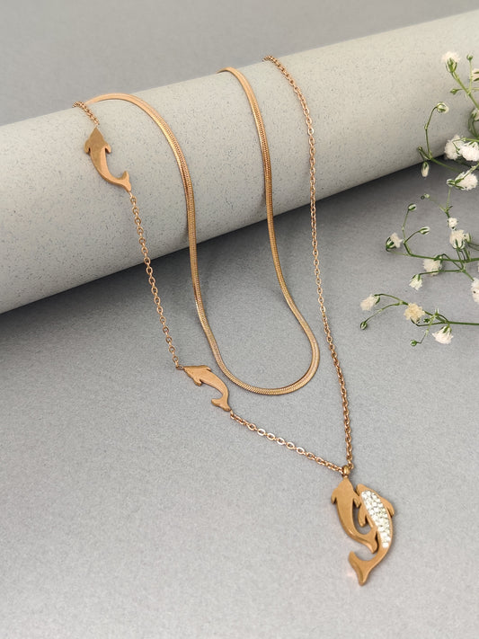 Two layer Dolphine Necklace