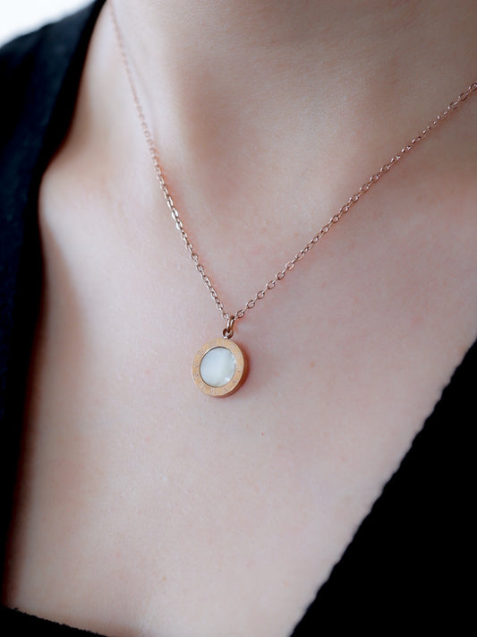 White Roman Coin Necklace