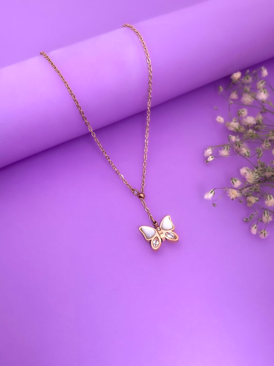 Willa White Butterfly Necklace