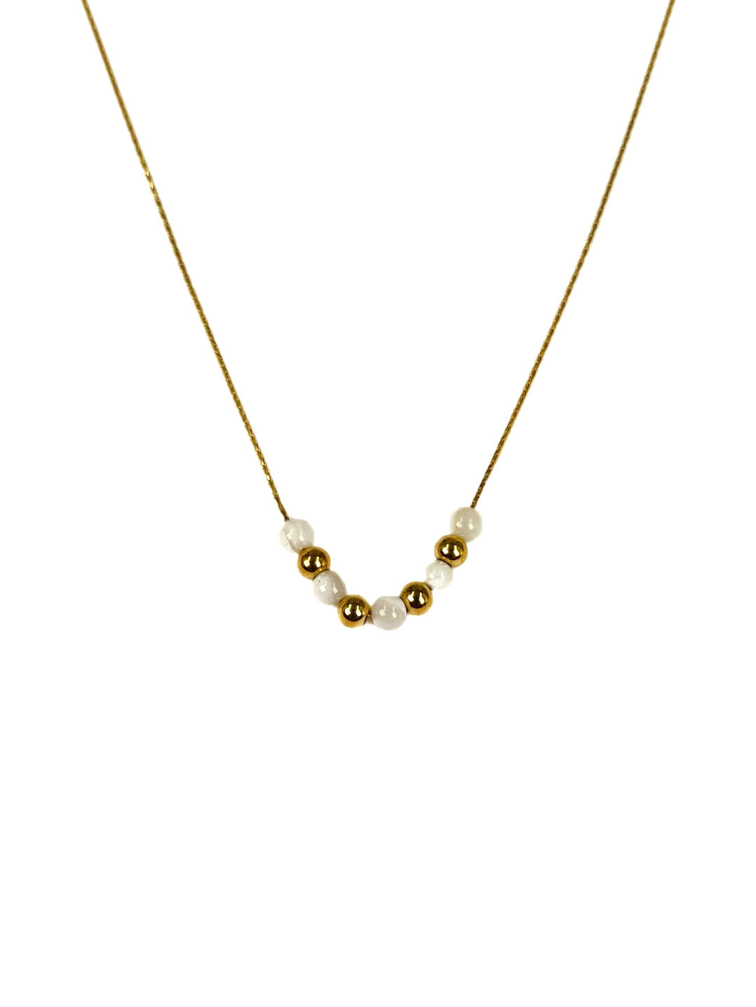 Amber Pearl Necklace (Gold)