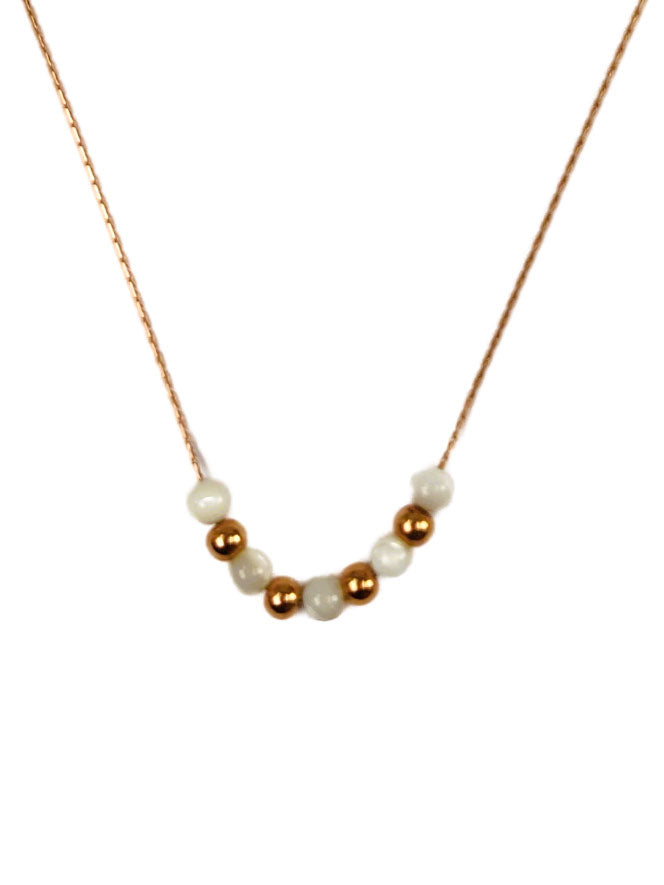 Amber Pearl Necklace (Rose gold)