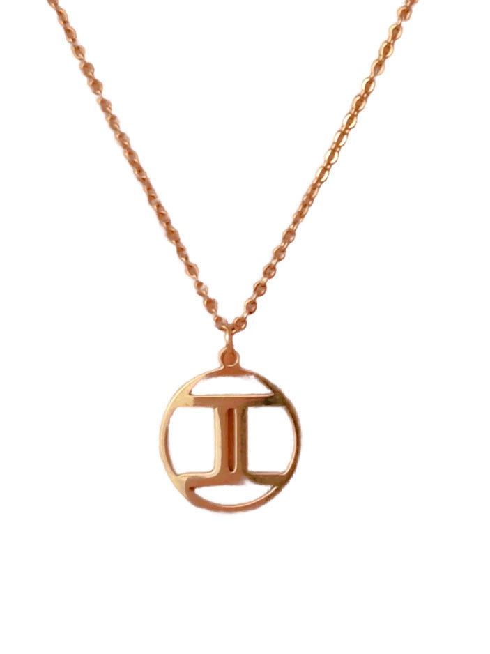 Gold Zodiac Necklace (Gemini)