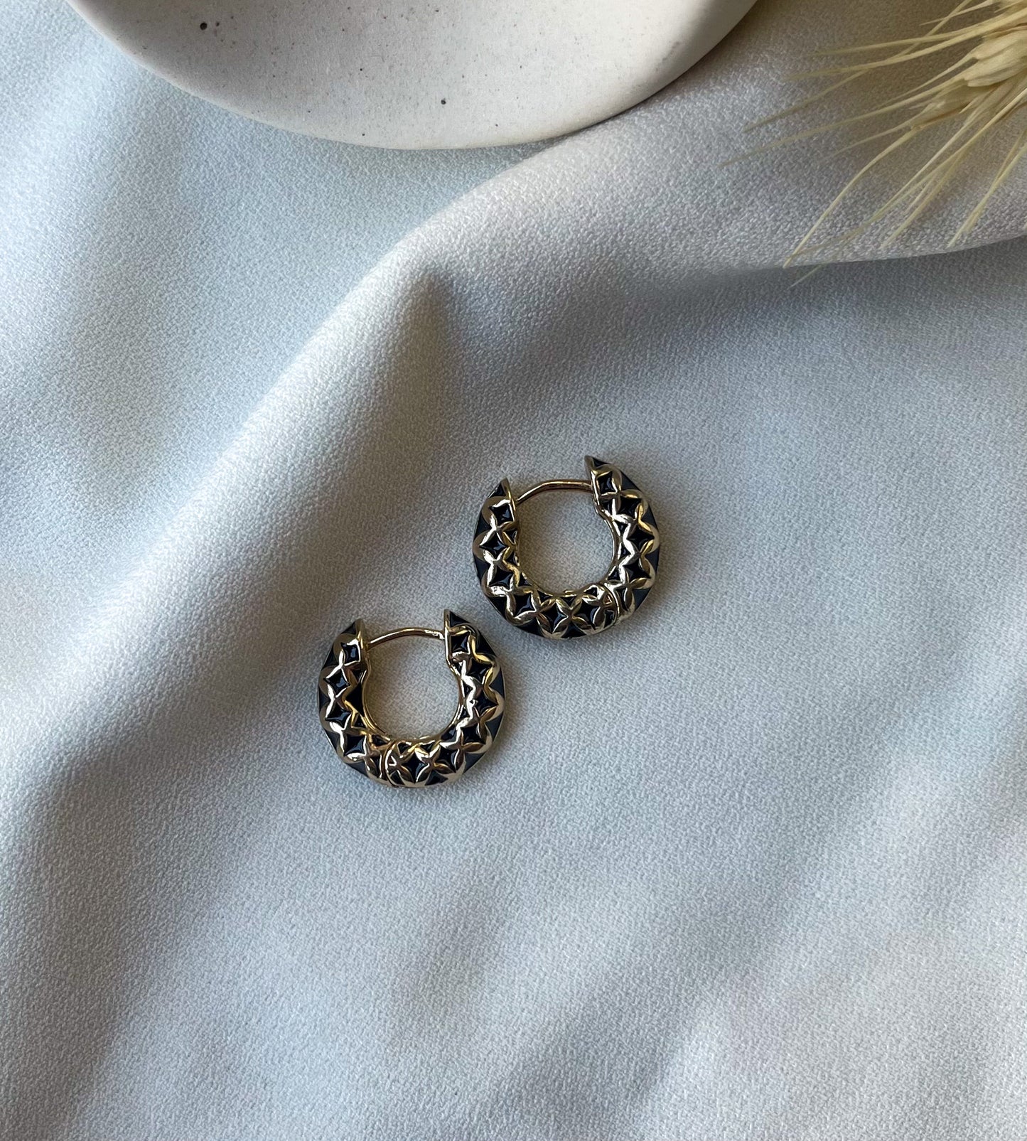 Black Natalia Hoops