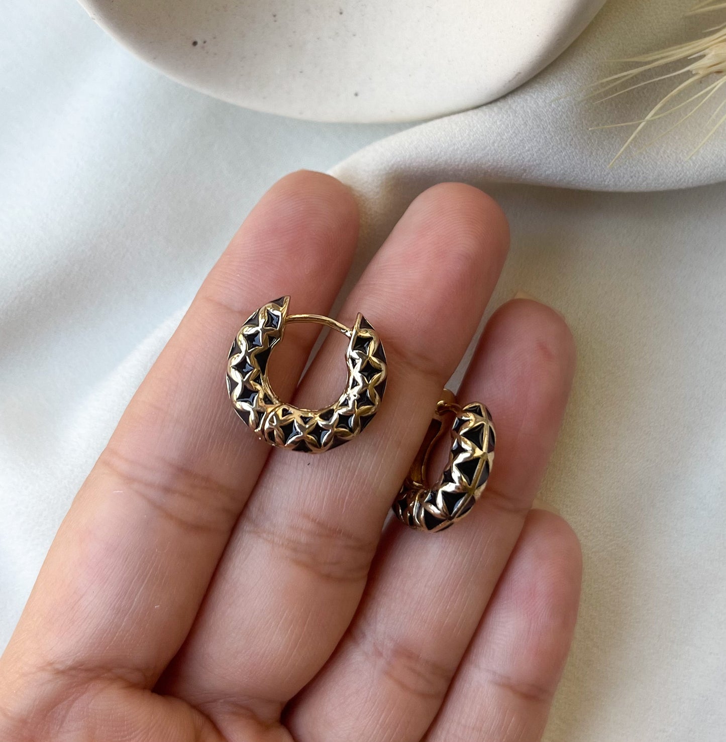 Black Natalia Hoops