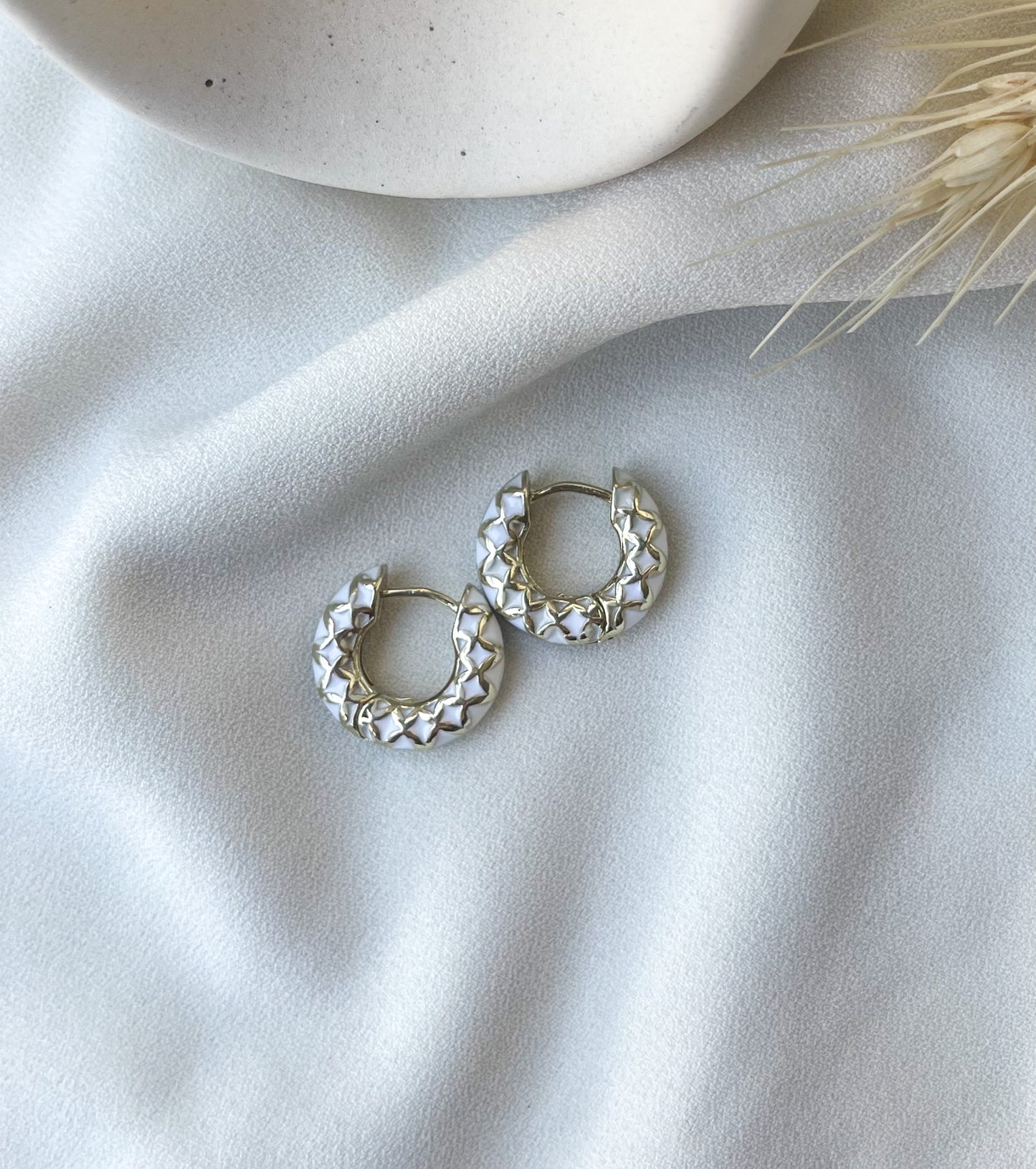 White Natalia Hoops