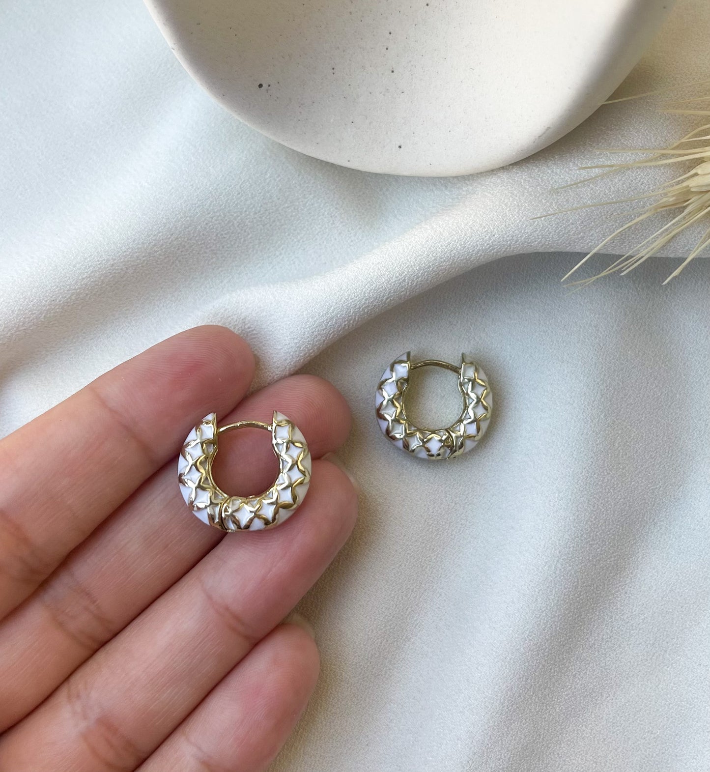 White Natalia Hoops