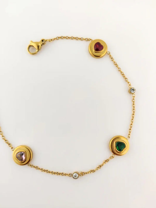 Gilded Hearts Charm Bracelet