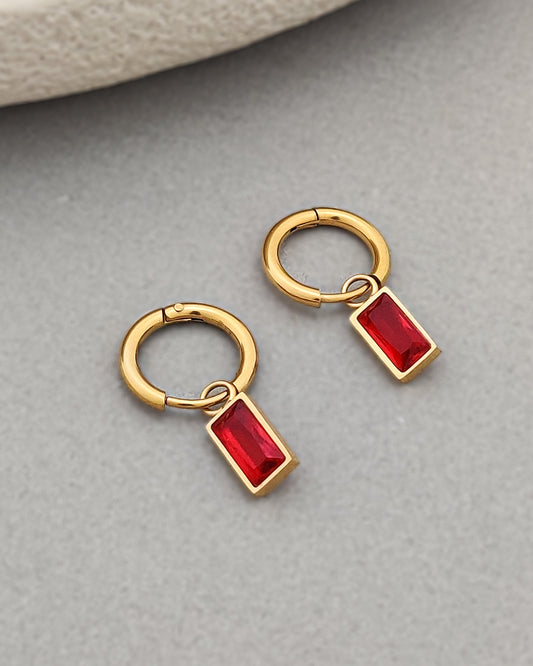 Macie Red Drop Hoops