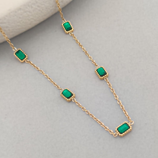 Emerald Baguette Necklace