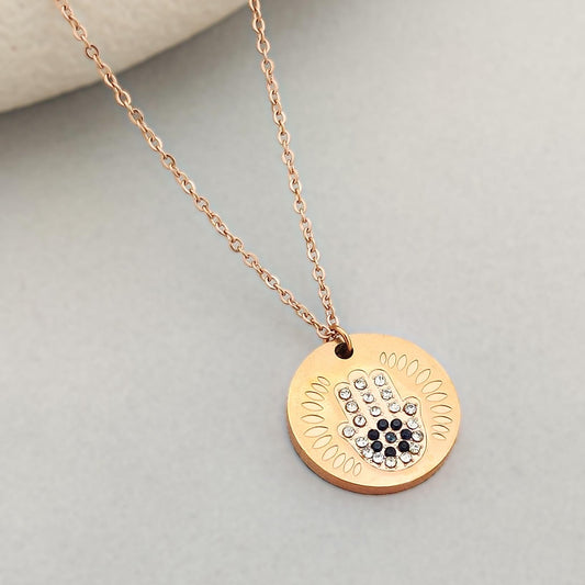 Hamsa Coin Necklace