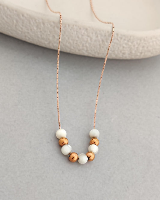 Amber Pearl Necklace (Gold)