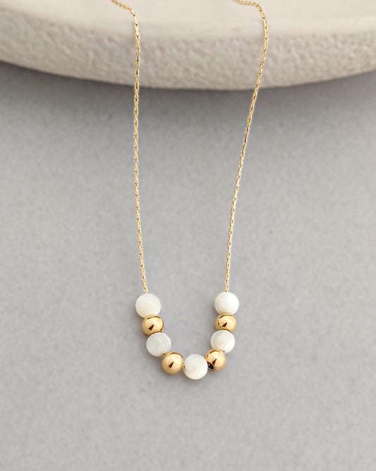 Amber Pearl Necklace (Rose gold)