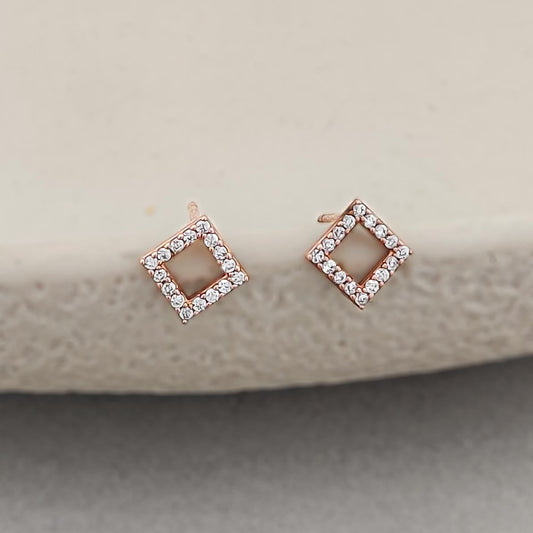Crystal Square Studs