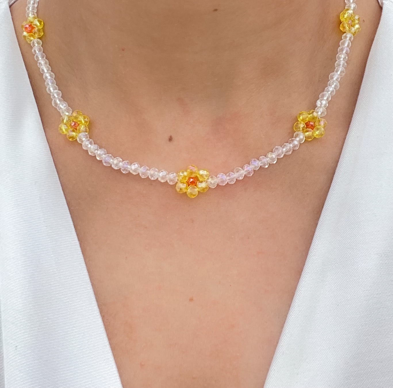 Sia Bead Necklace (Orange & Yellow)