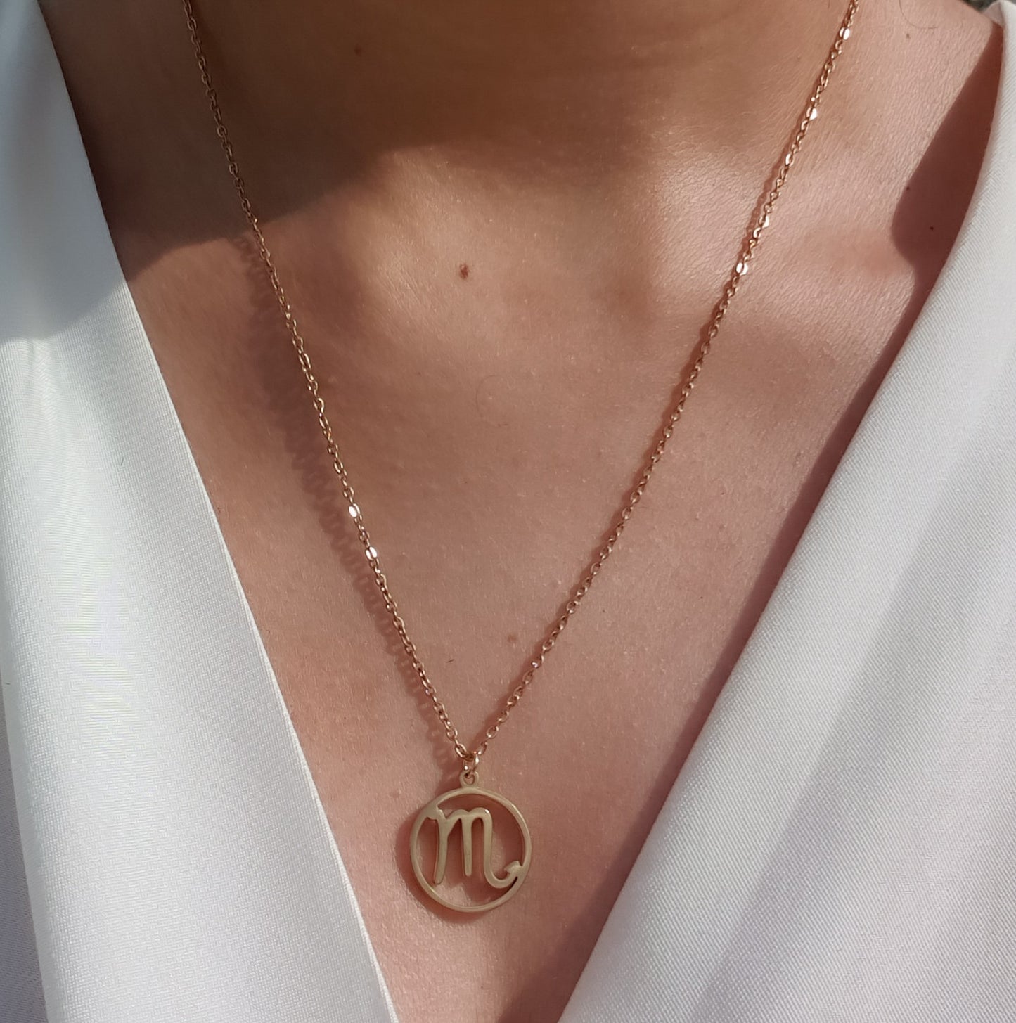 Gold Zodiac Necklace (Scorpio)