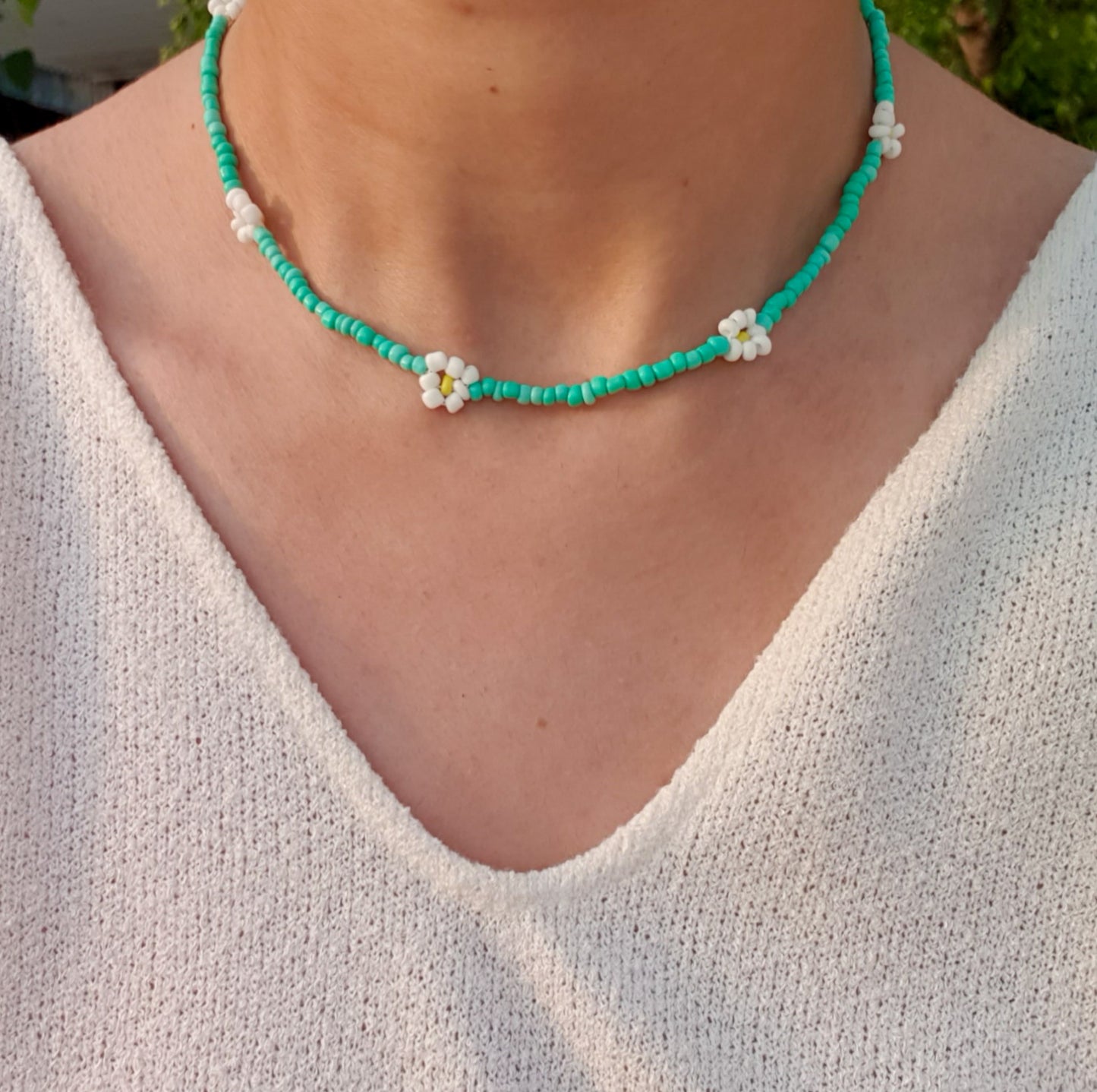 Sia Bead Necklace (Sea Green)