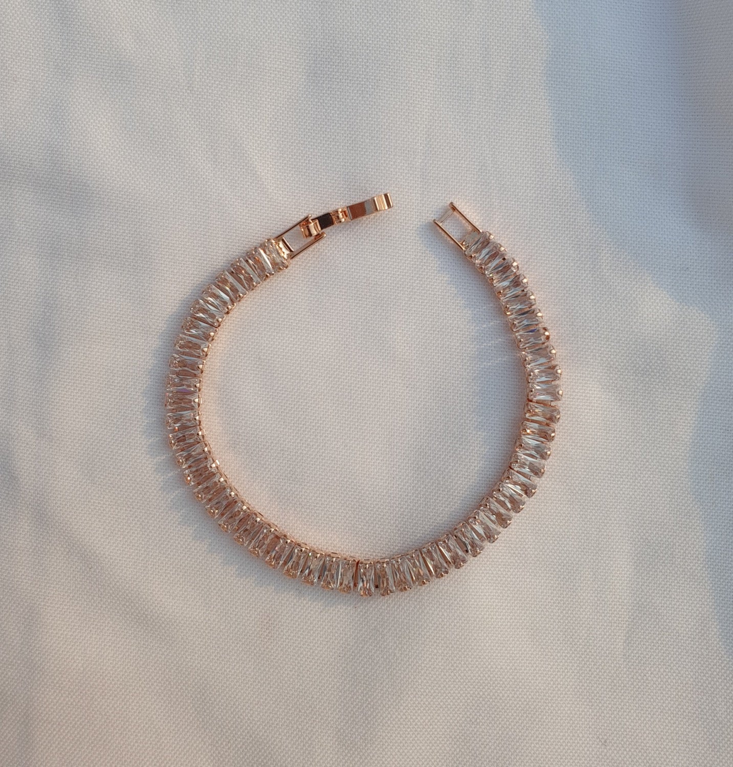 Cleo Crystal Tennis Bracelet (Rosegold)