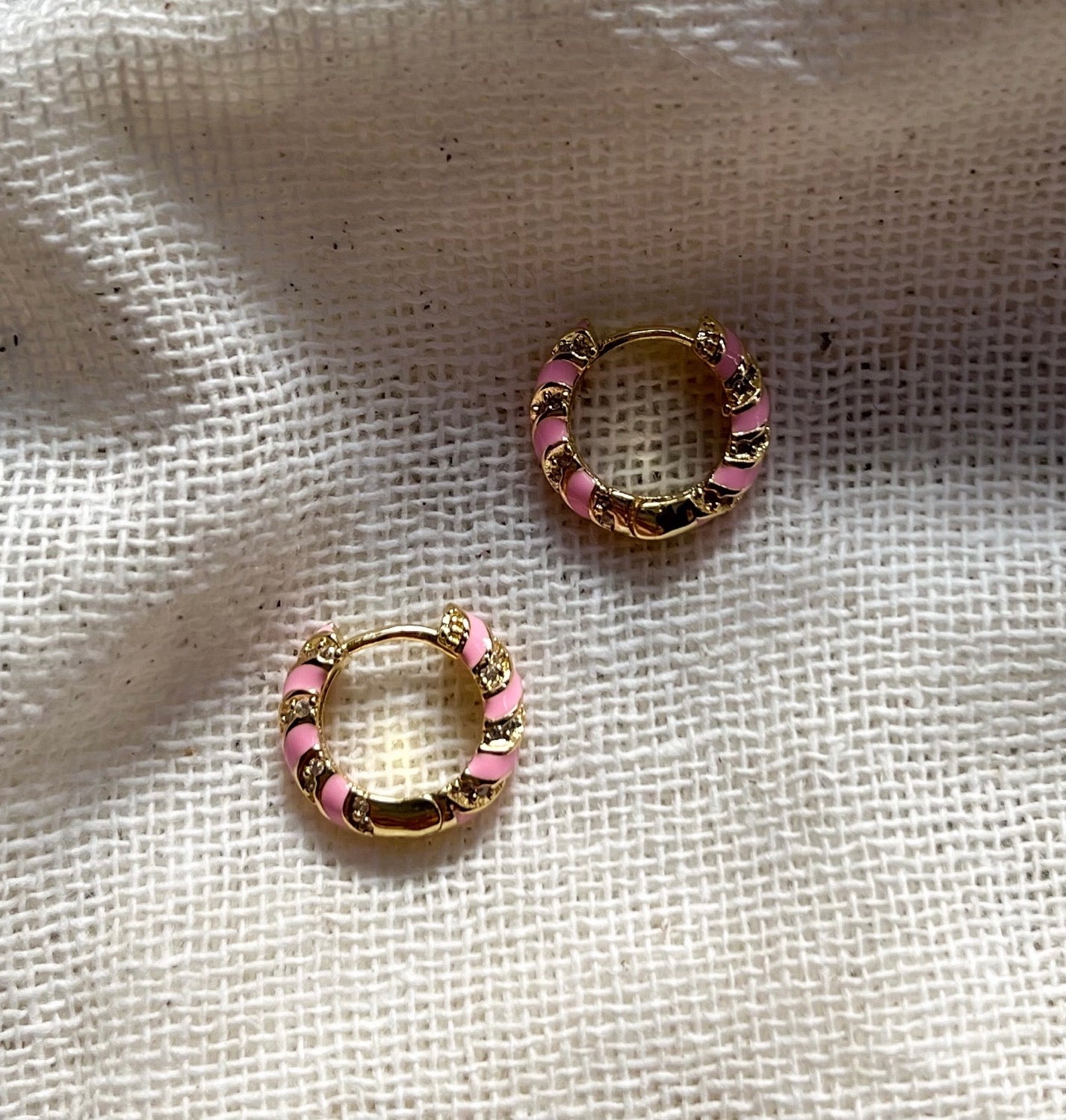 Pink Camillo Huggie Hoops