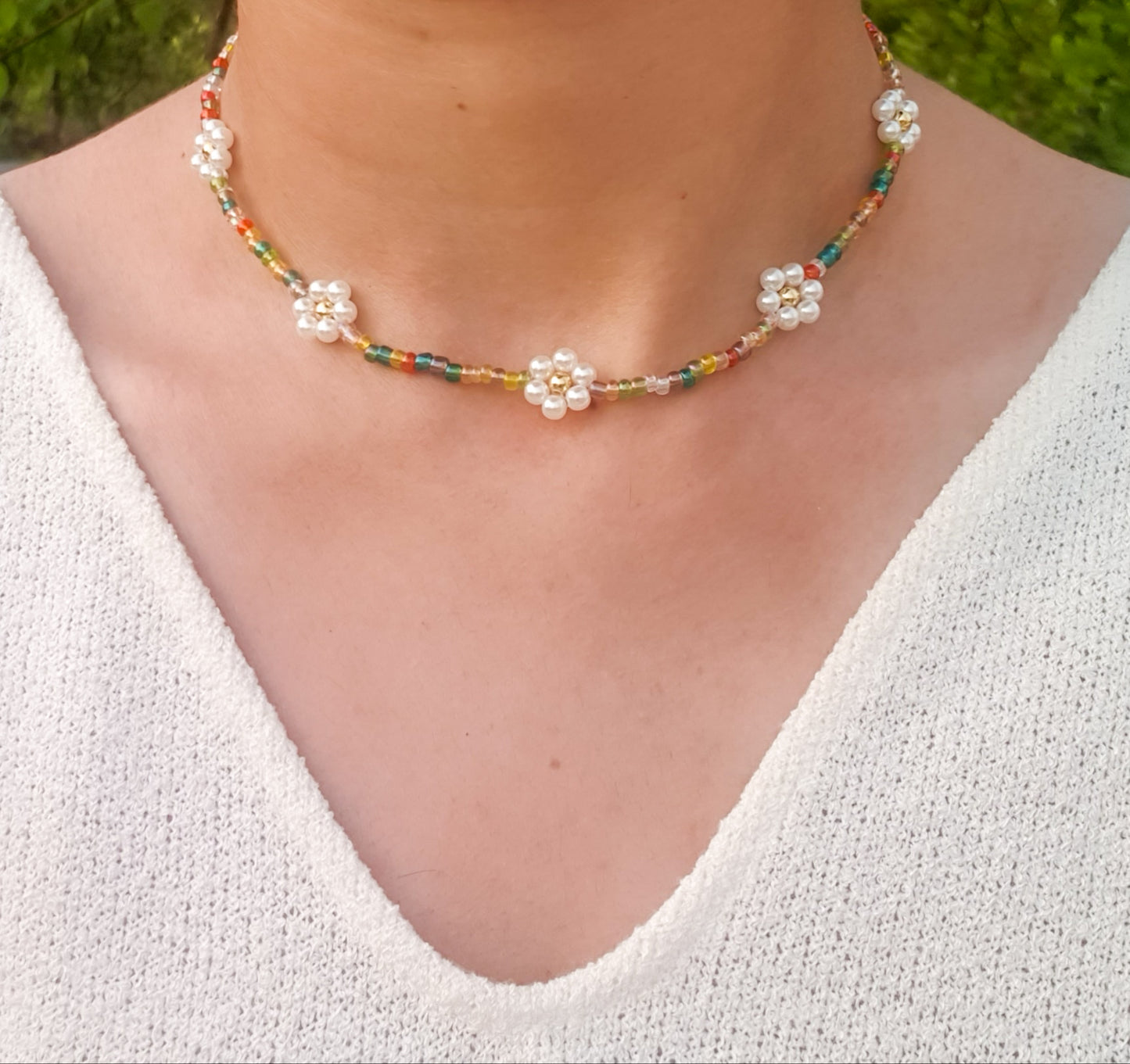 Sia Bead Necklace (Rainbow)