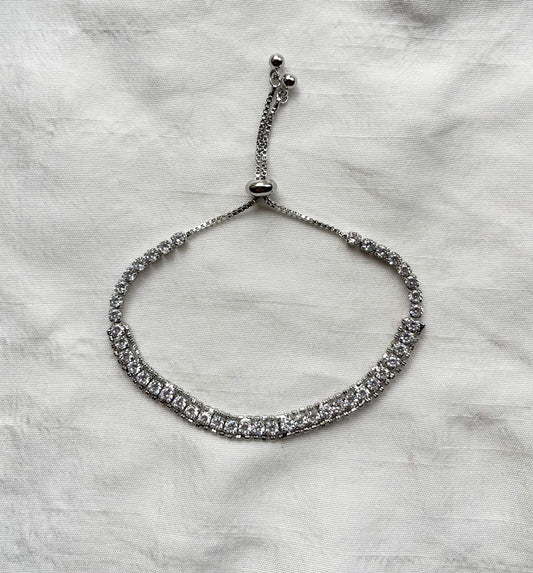 Crystal Amina Bracelet (Silver )