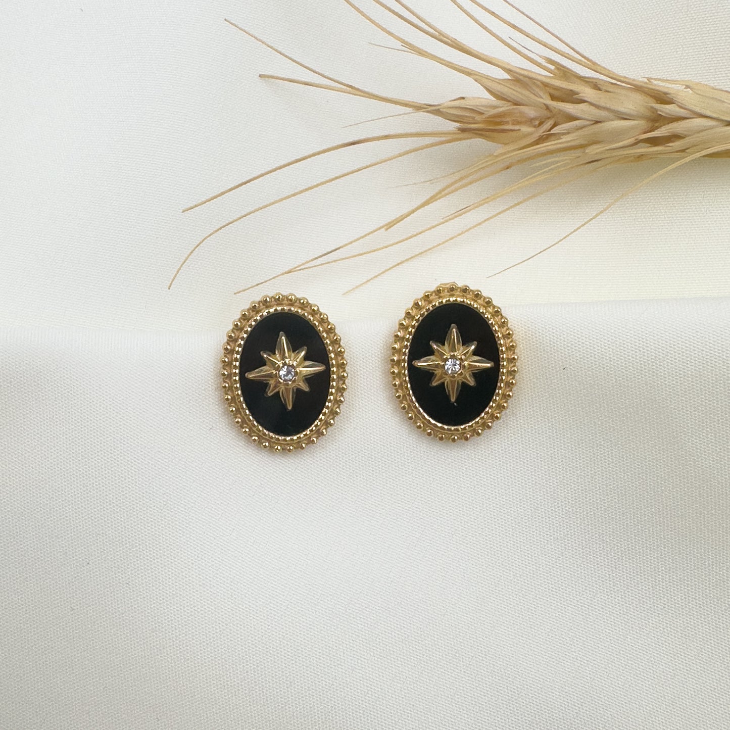 Black Emery Earrings