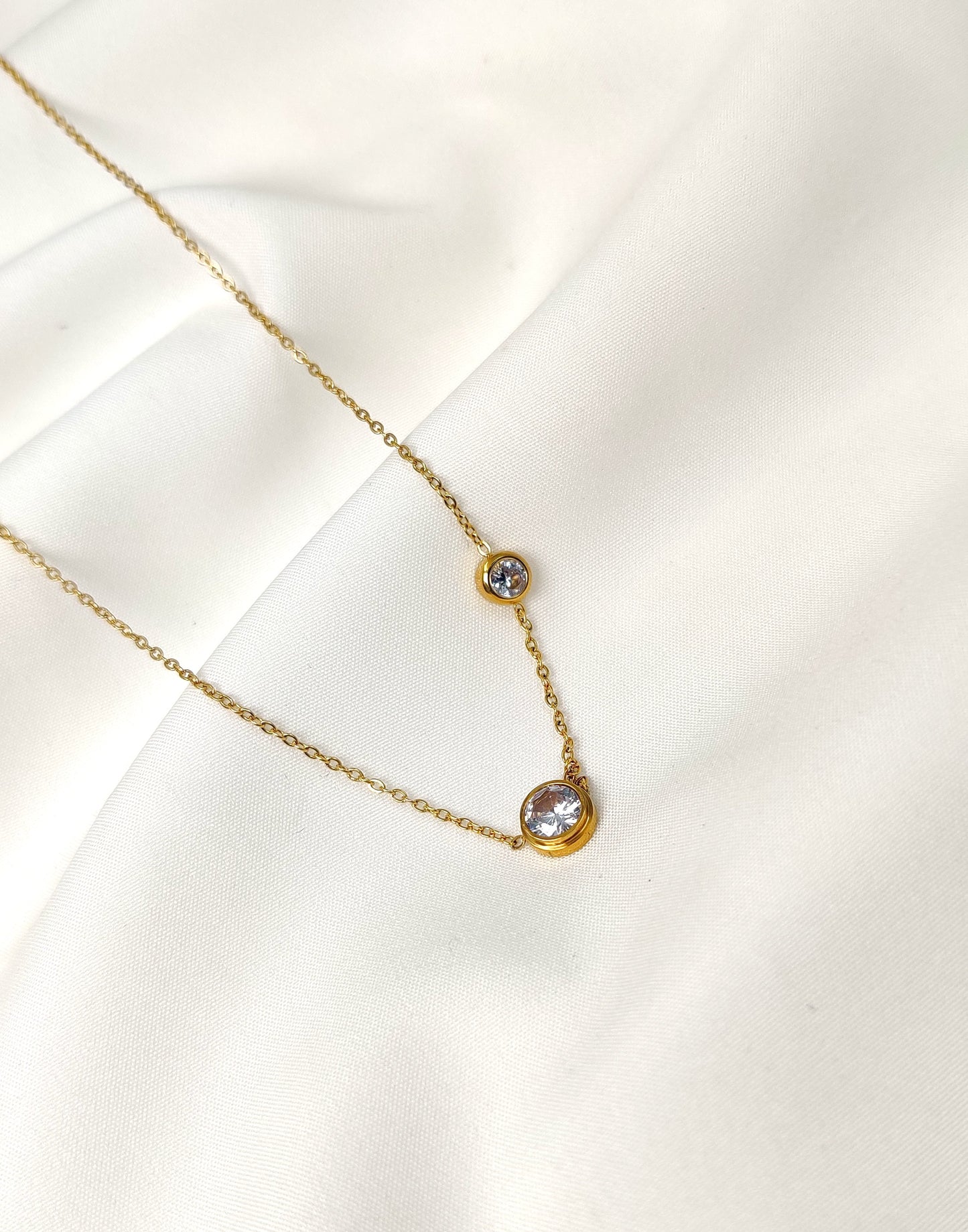 Aqua Glow Necklace(Gold)