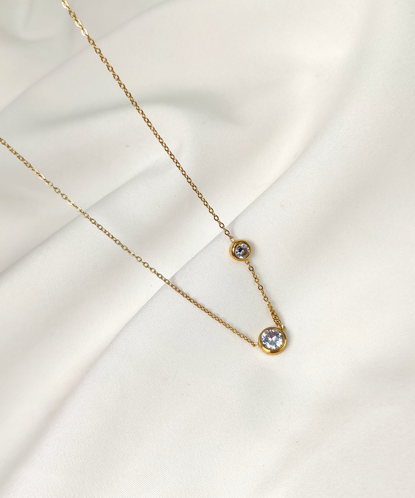 Aqua Glow Necklace(Gold)