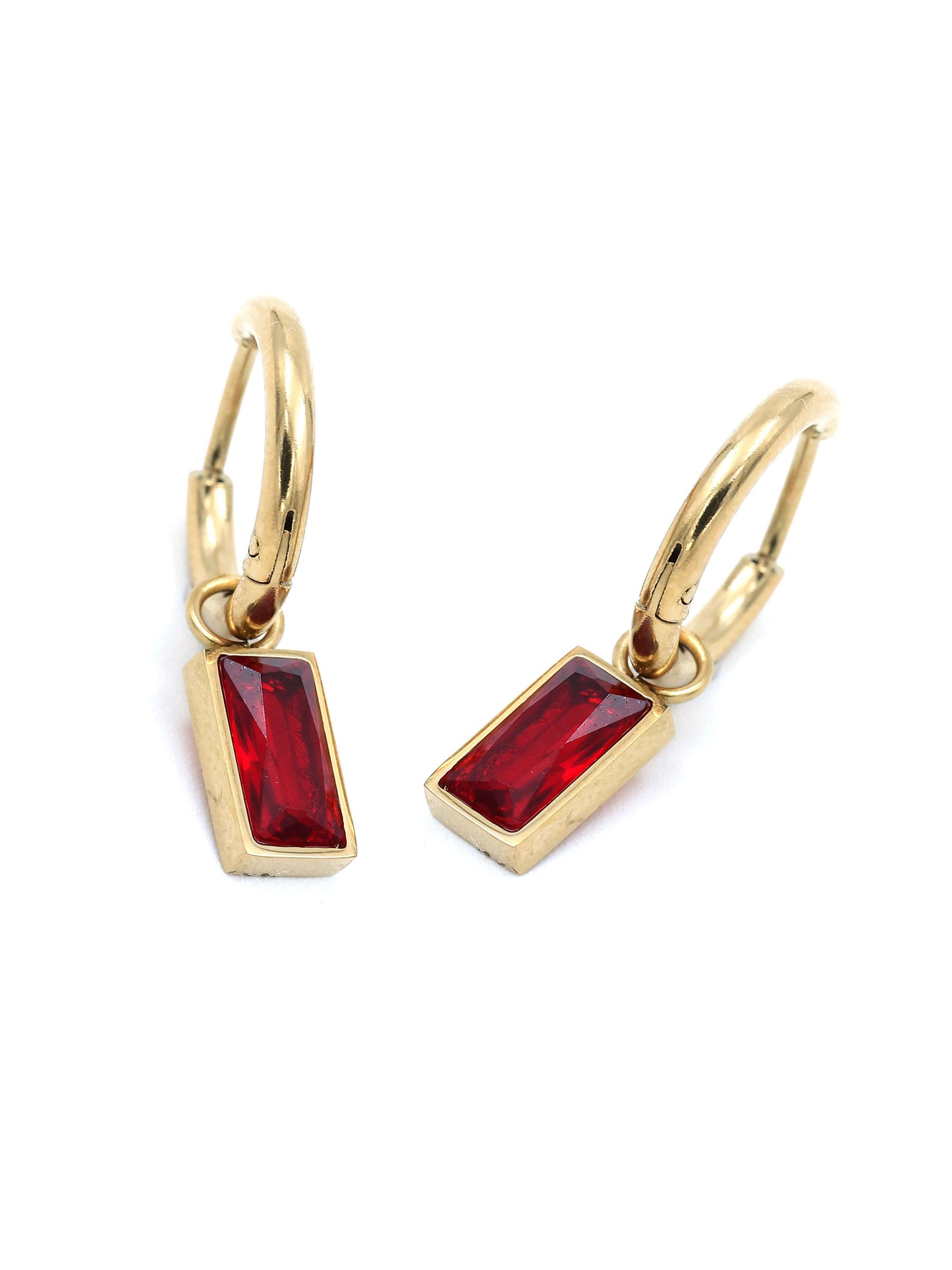 Macie Red Drop Hoops