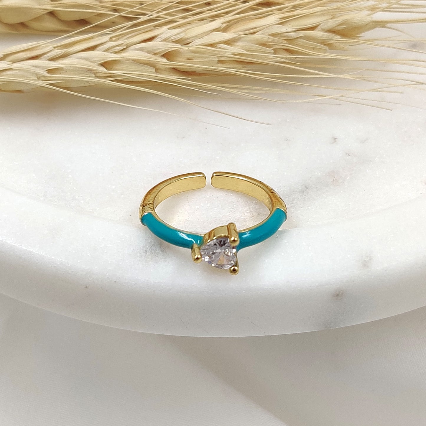 susie heart ring (turquoise blue)