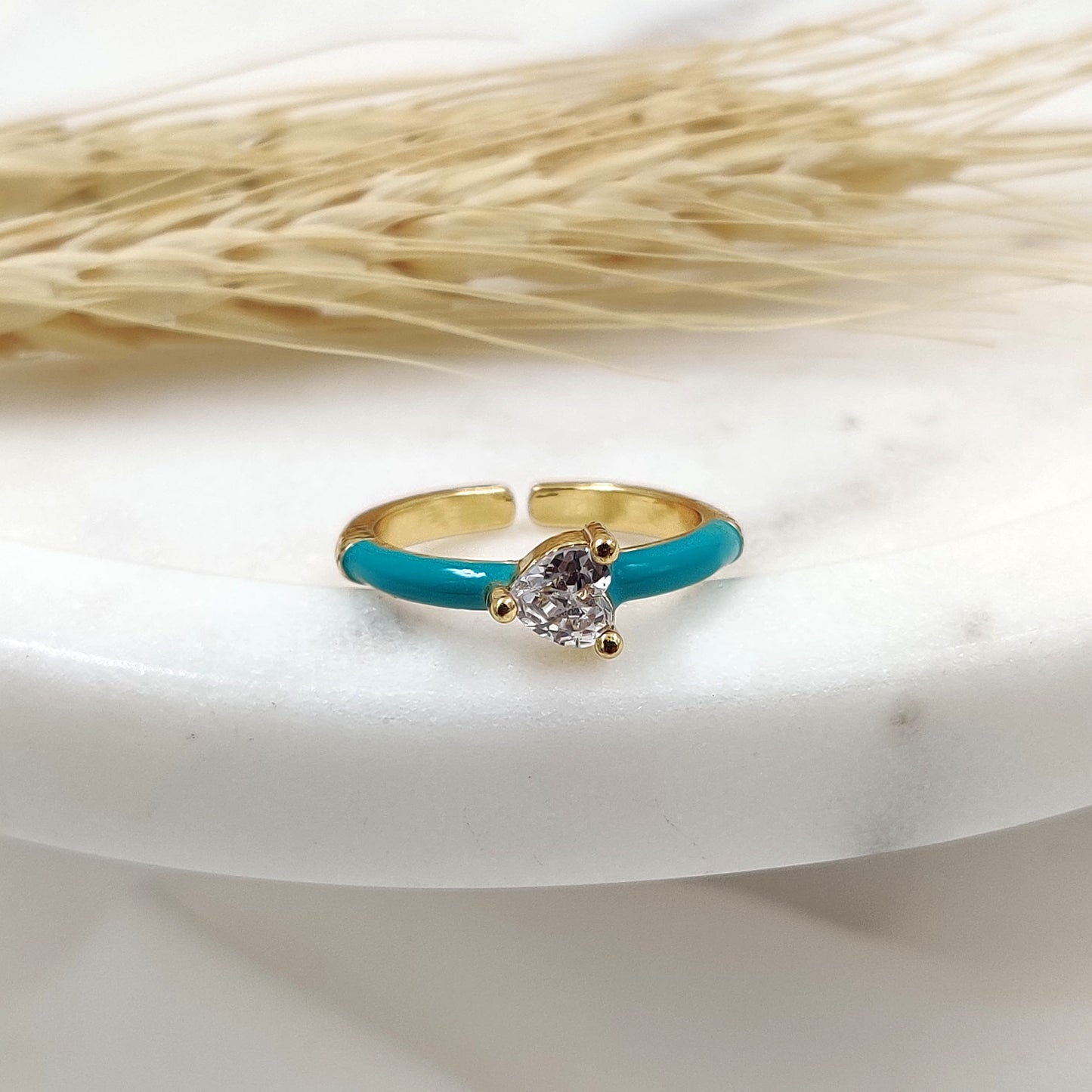 susie heart ring (turquoise blue)