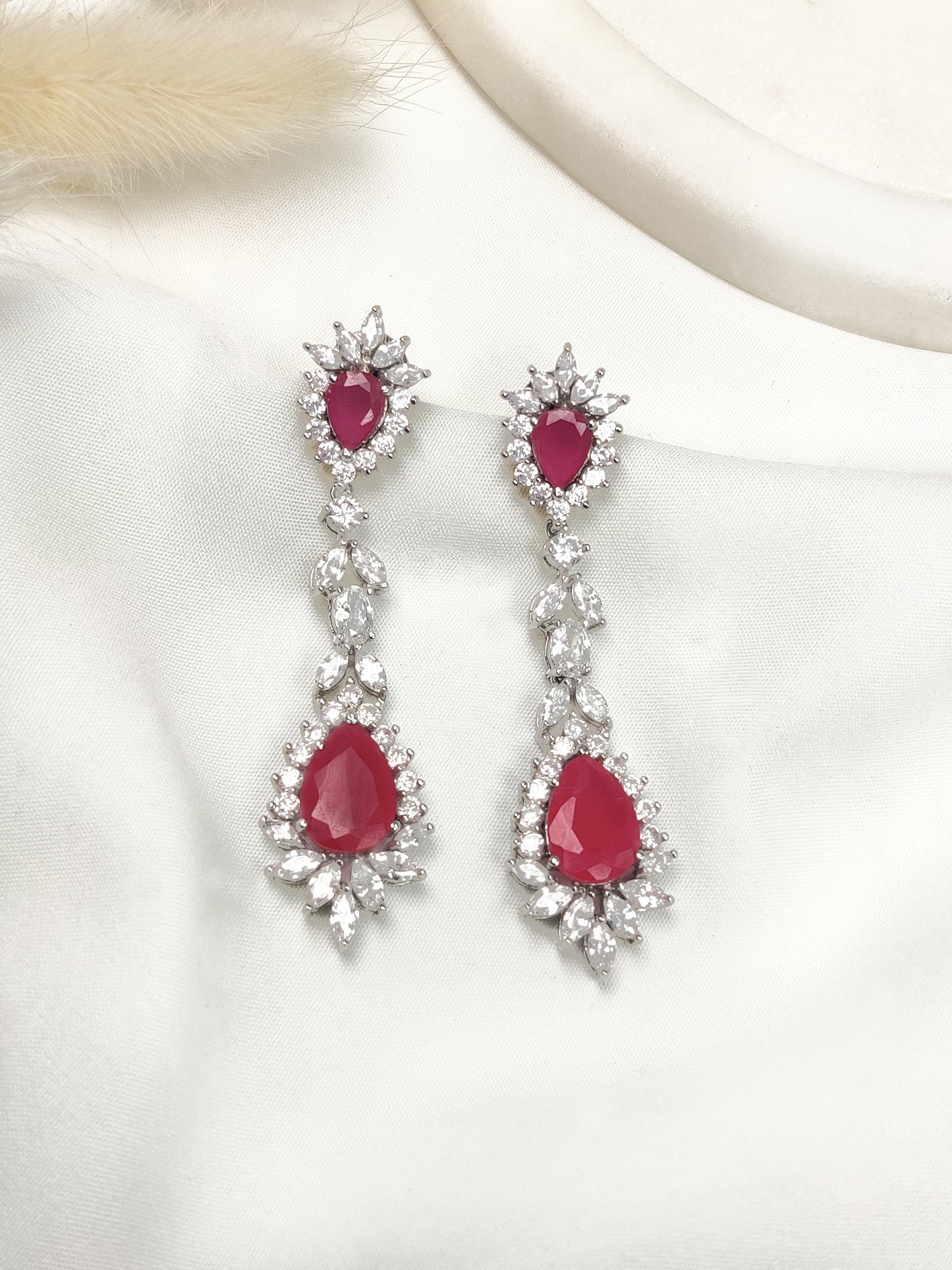Ruby Bloom Earring