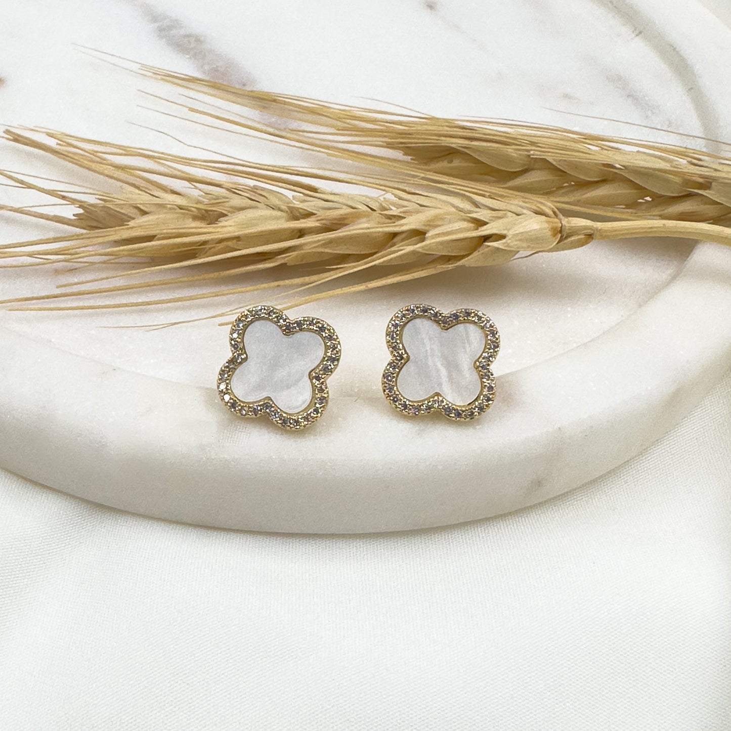 White Clover Earrings