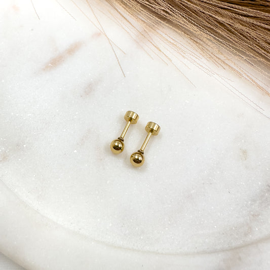 Gold Drop Second Piercing Earrings