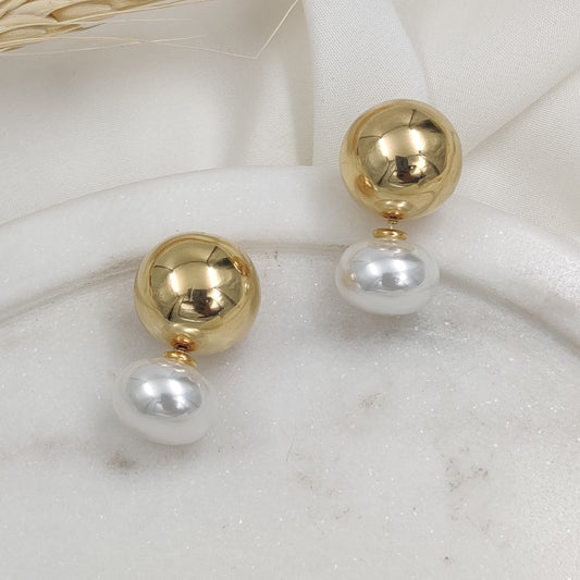 Pearl & Gold Studs Earrings