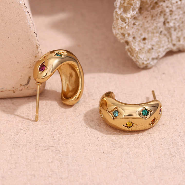 Multi Stone Hoops