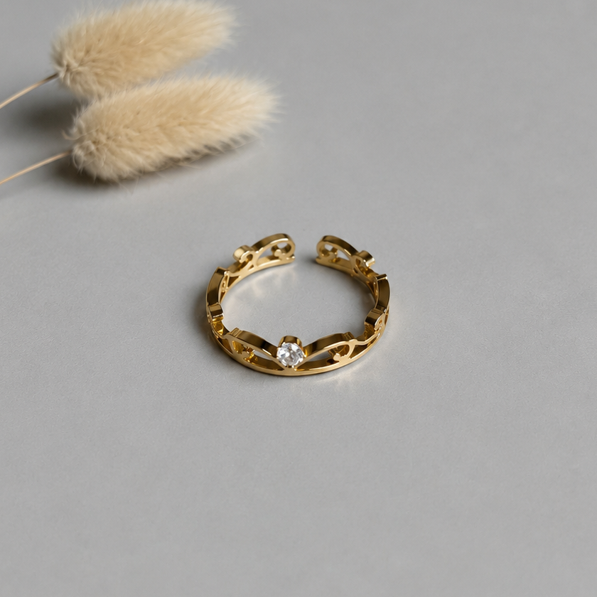 Solitaire Cuff Ring