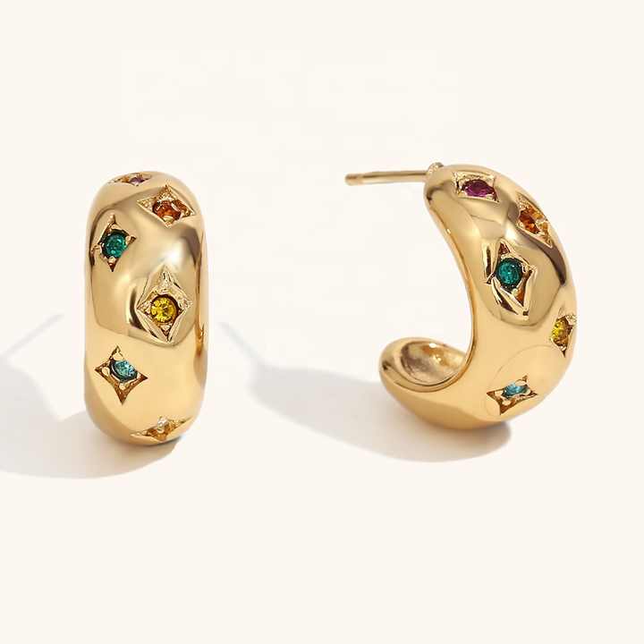 Multi Stone Hoops