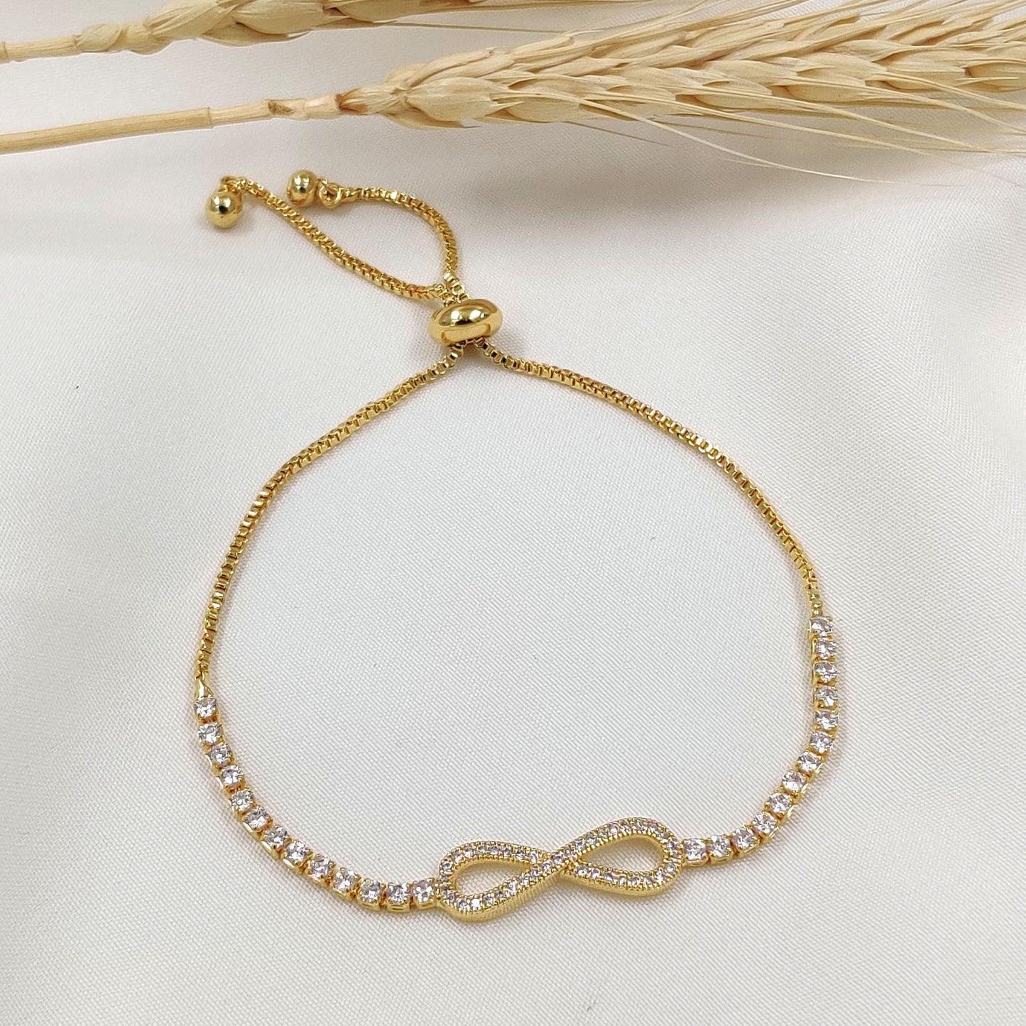 Crystal Infinity Bracelet (Gold)