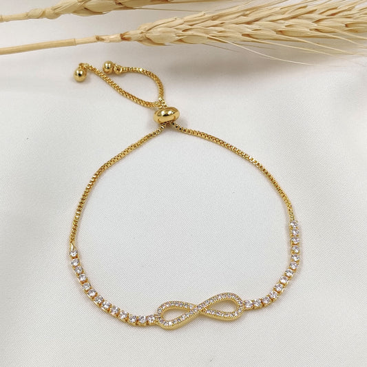 Crystal Infinity Bracelet (Gold)