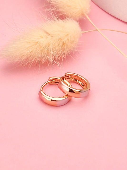 Three Tone Huggie Hoops