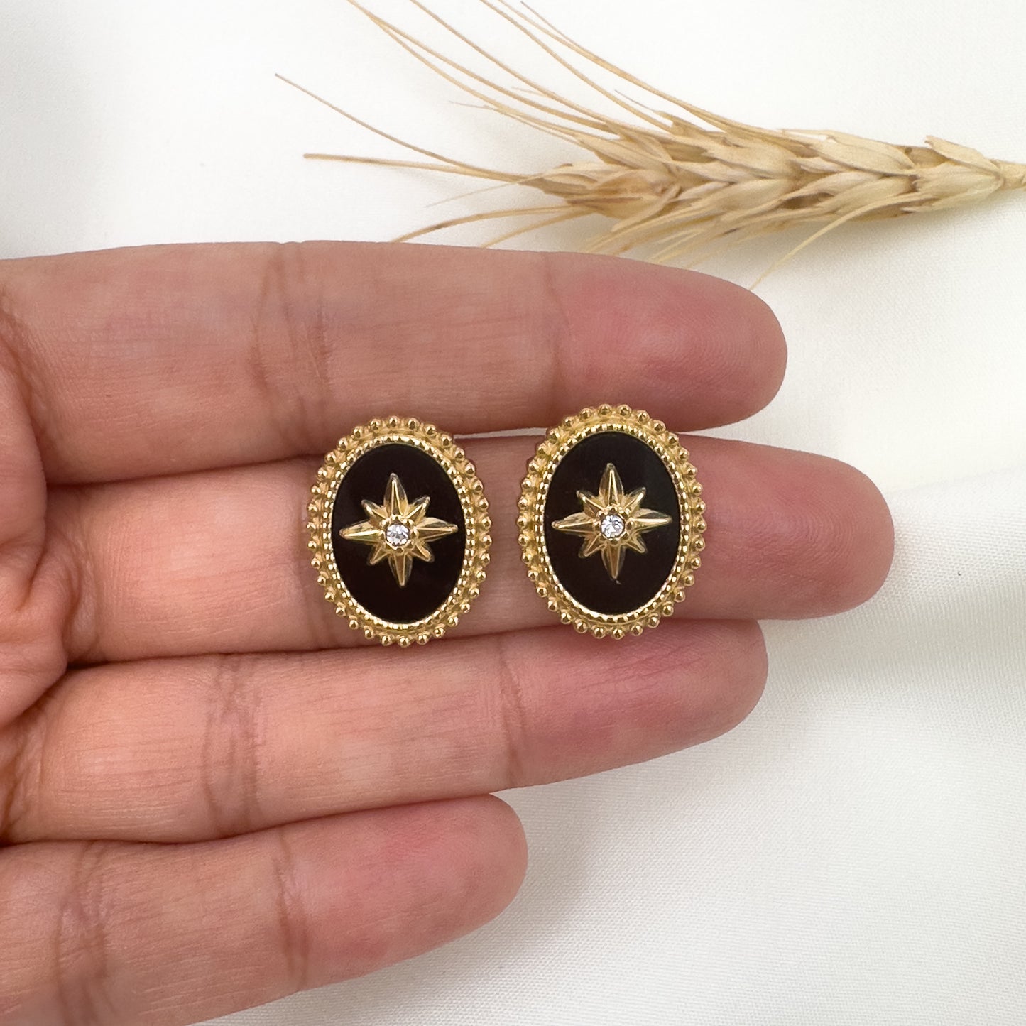 Black Emery Earrings