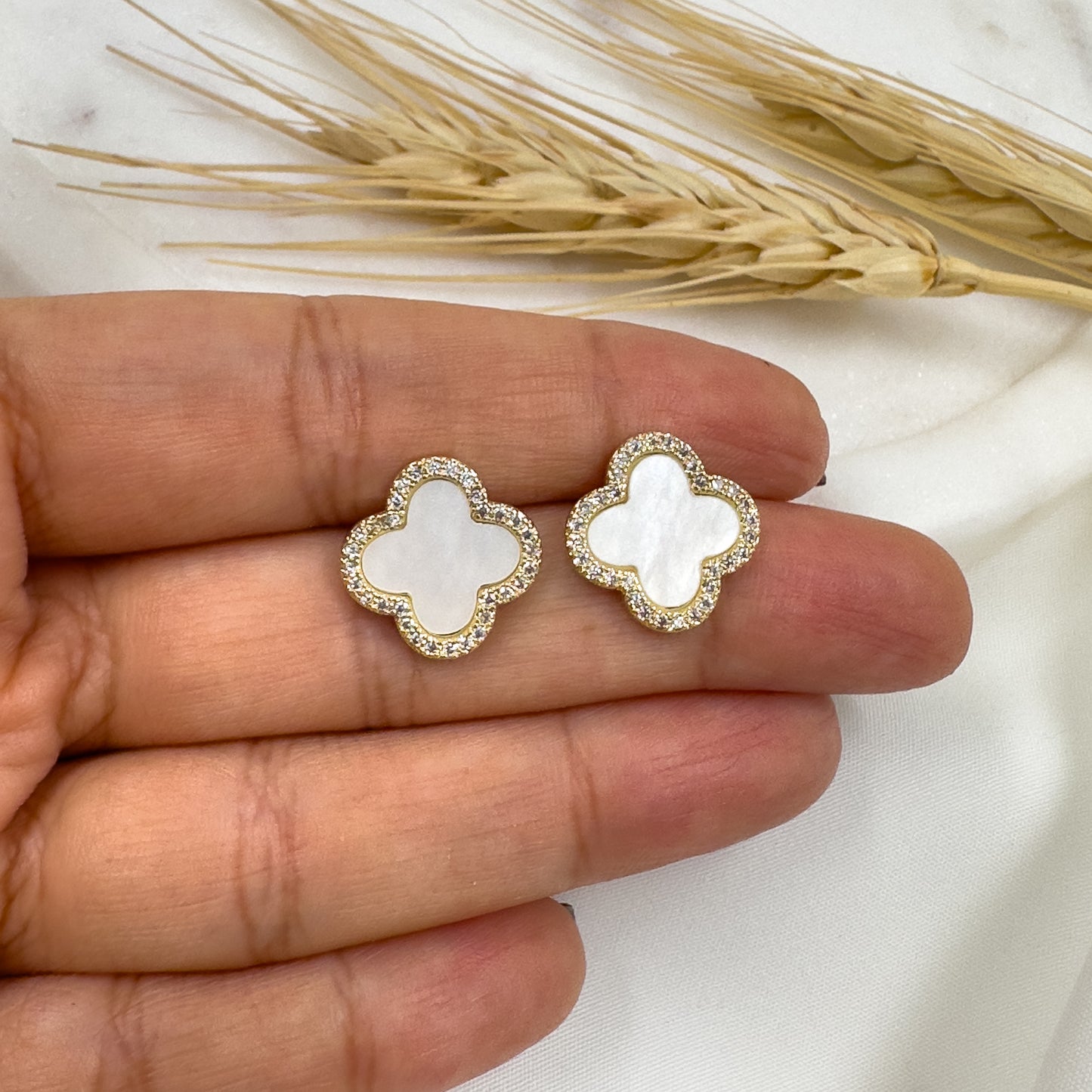 White Clover Earrings