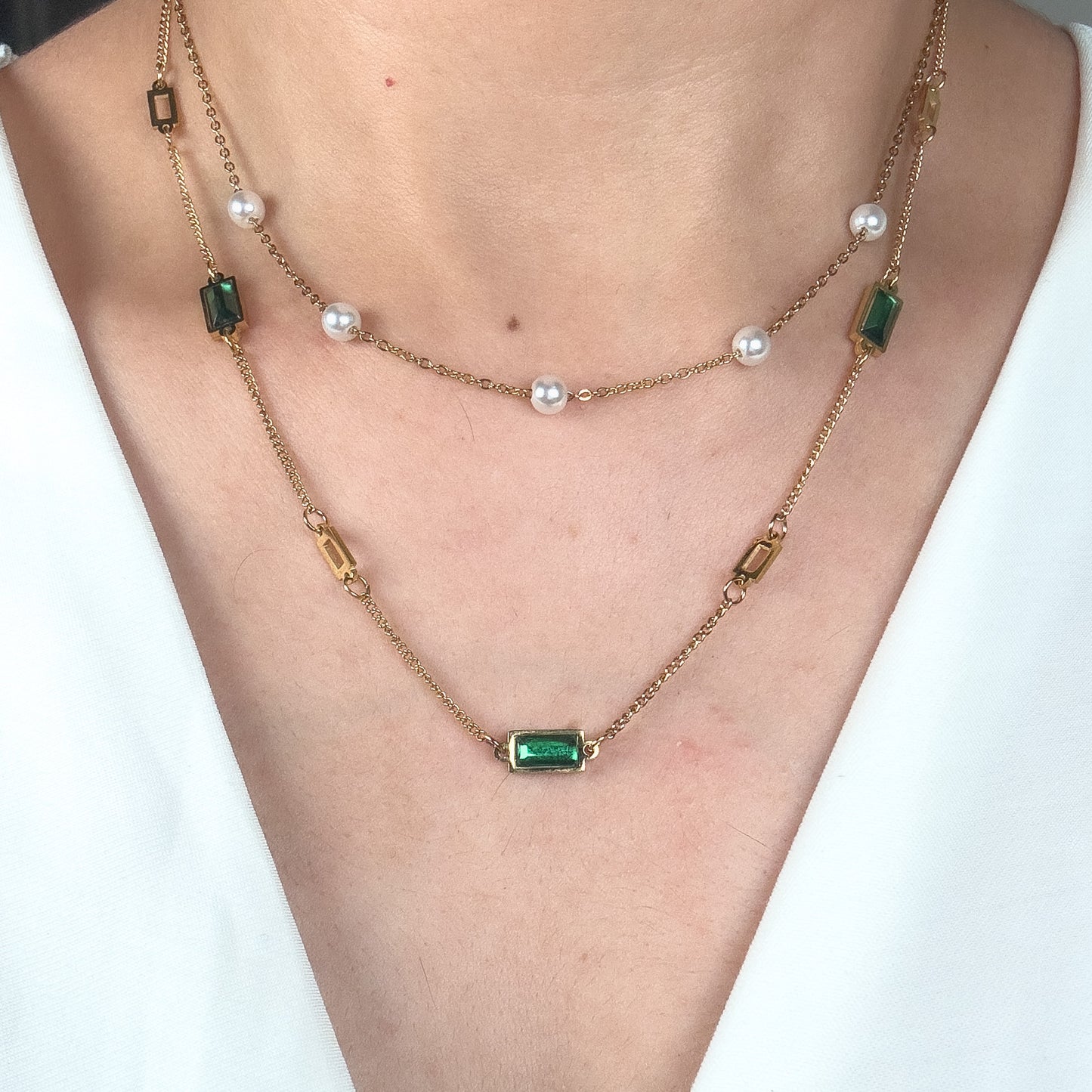 Emerald Malinda Layered Necklace