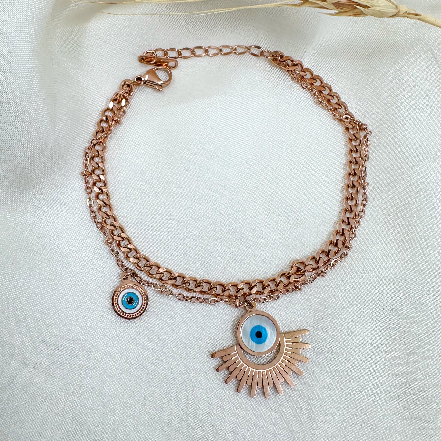 Sun Evil Eye Charm Bracelet