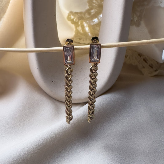 Carla Chain Earrings (Crystal)