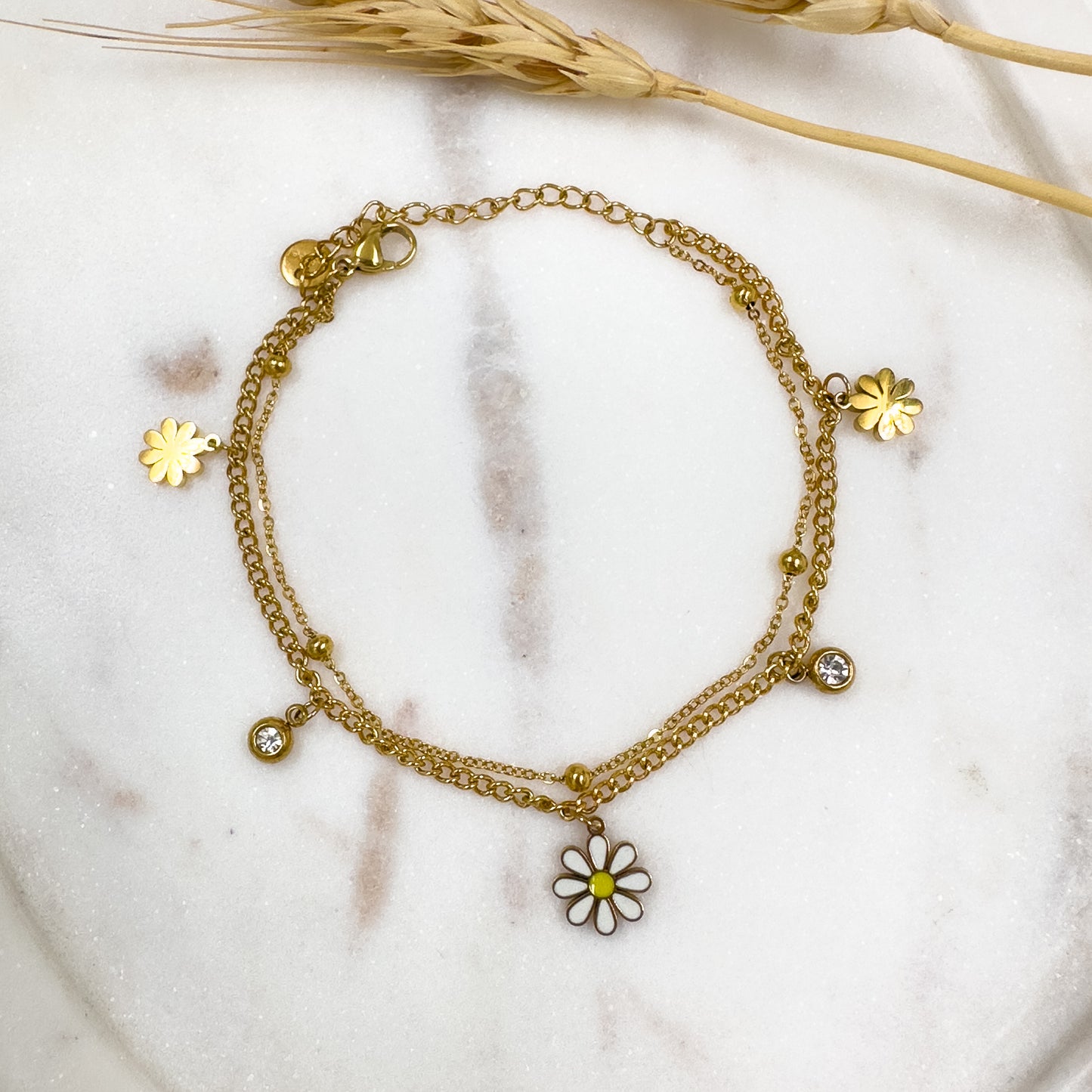 Daisy Charm Bracelet